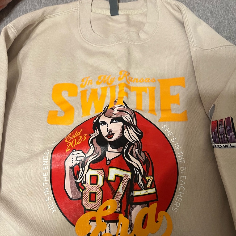 Adult Medium Size Sweatshirt. Fitted, Brand New Taylor Swift NFL S-Bowl style